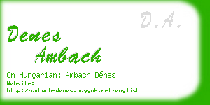 denes ambach business card